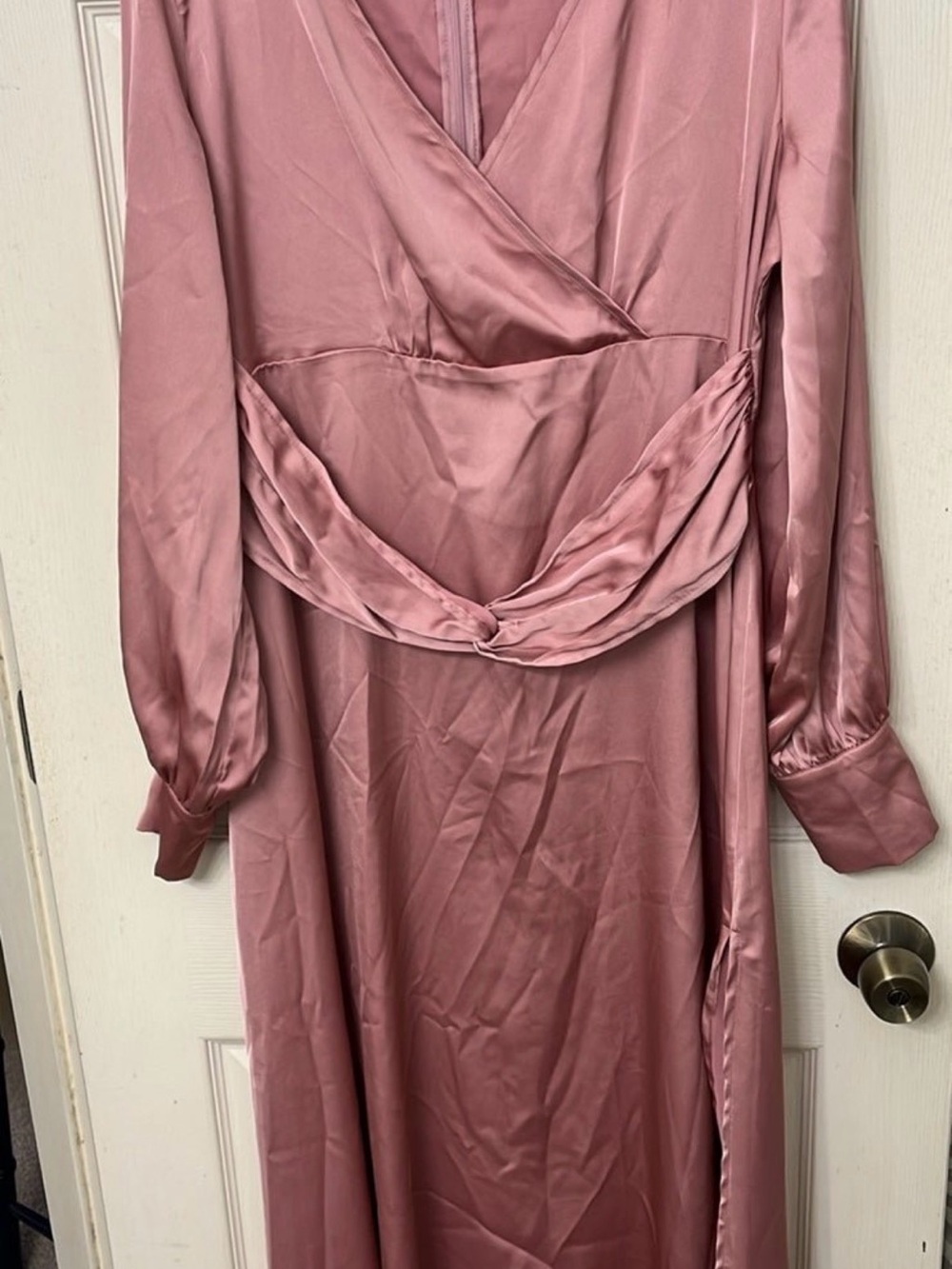SHEIN satin long rose colored dress. Large